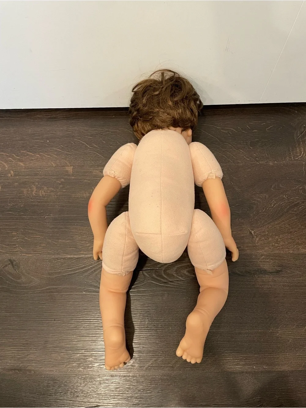 Yesteria Reborn Baby Doll Brown Hair Blue Eye Lifelike Realistic Toy MISSING EYE